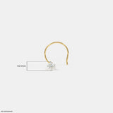 0.11 Carat Round Lab Diamond Stud Nosepin 14K Yellow Gold