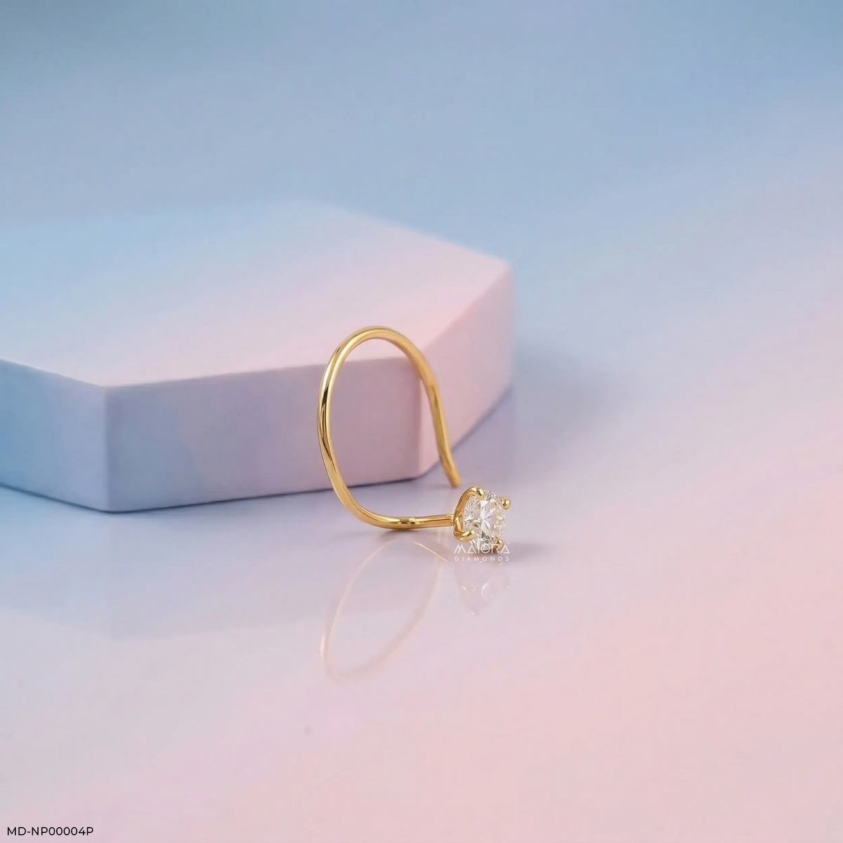 0.11 Carat Round Lab Diamond Stud Nosepin