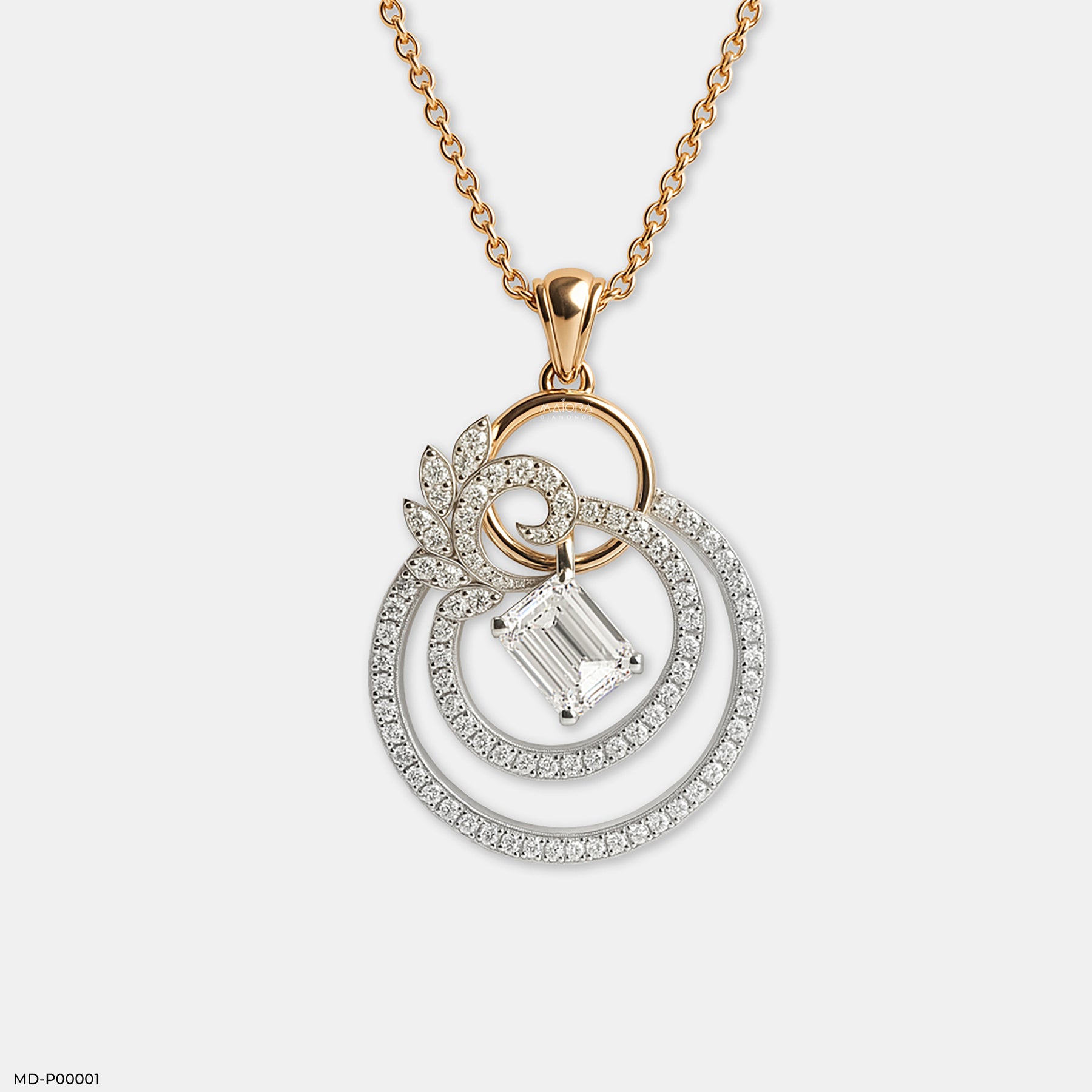 Artistic Circle Pendant 14K Rose Gold