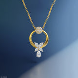 Luminous Crescent Bloom Pendant 14K Rose Gold