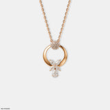 Luminous Crescent Bloom Pendant 14K Rose Gold