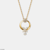 Luminous Crescent Bloom Pendant 14K Rose Gold