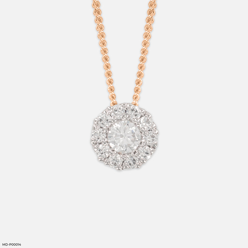 0.5 Carat Circle of Light Pendants 14K Yellow Gold