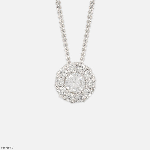 0.5 Carat Circle of Light Pendants 14K White Gold