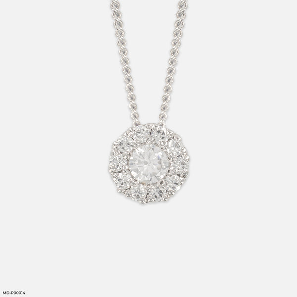 0.5 Carat Circle of Light Pendants 14K White Gold
