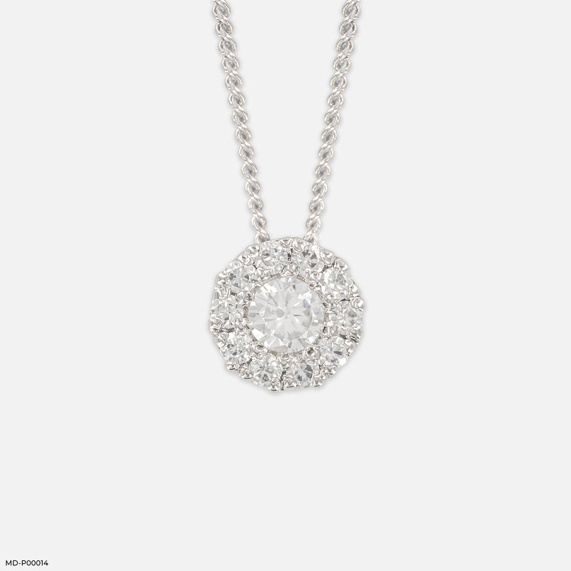 0.5 Carat Circle of Light Pendants 14K Yellow Gold