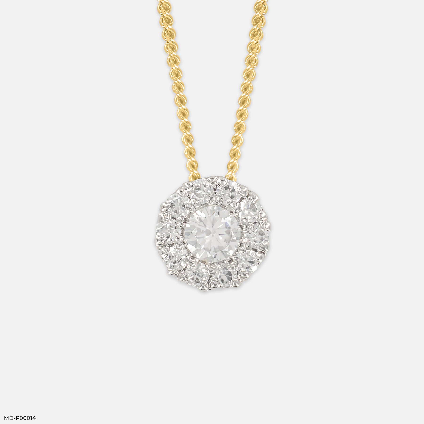 0.5 Carat Circle of Light Pendants 14K Yellow Gold