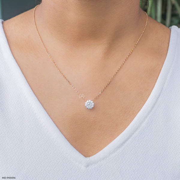 0.5 Carat Circle of Light Pendants 14K White Gold