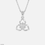 Triple Heart Diamond Pendant 14K White Gold