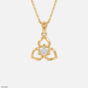 Triple Heart Diamond Pendant 14K Yellow Gold