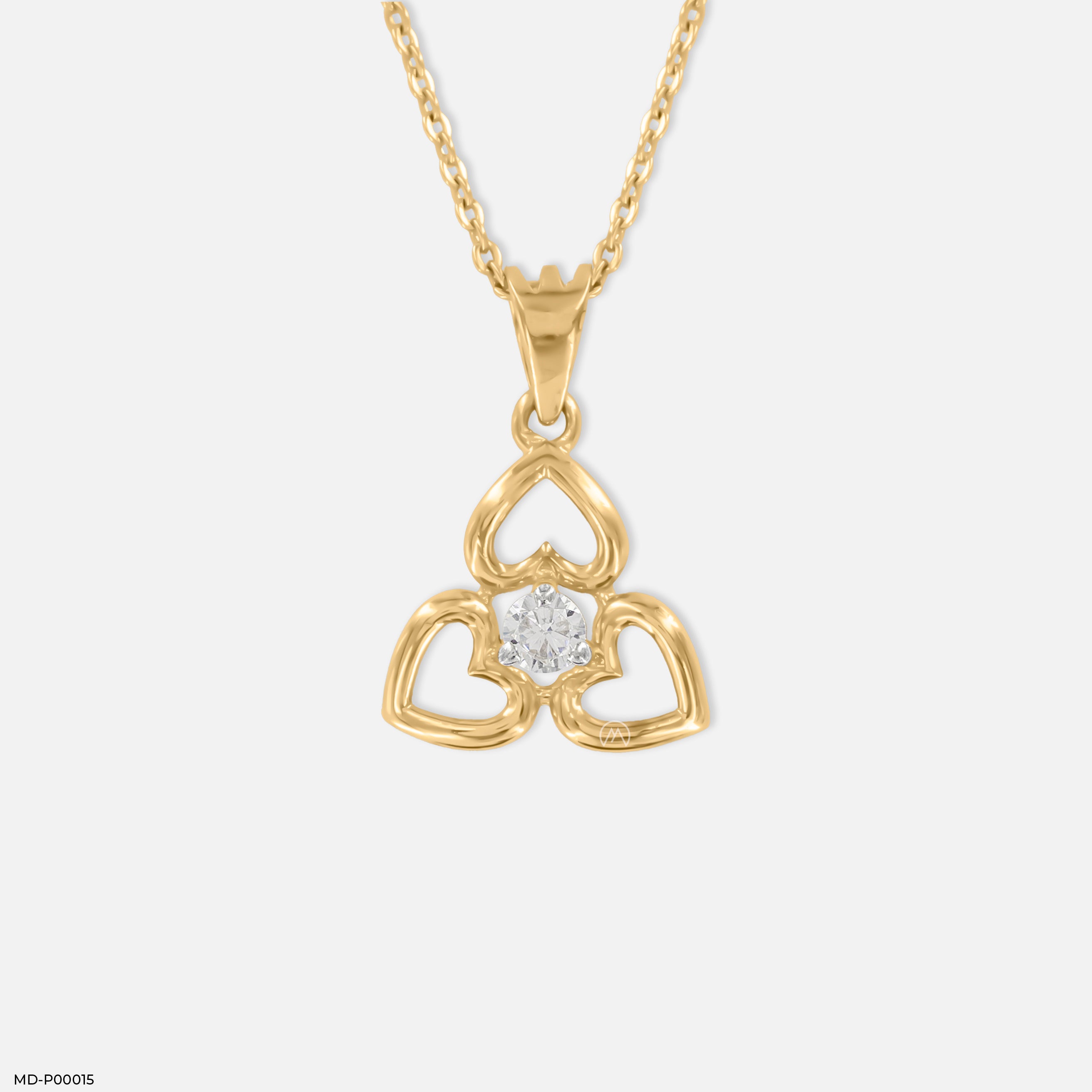 Triple Heart Diamond Pendant Platinum 950