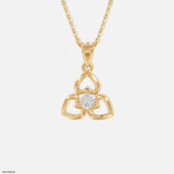 Triple Heart Diamond Pendant 14K White Gold