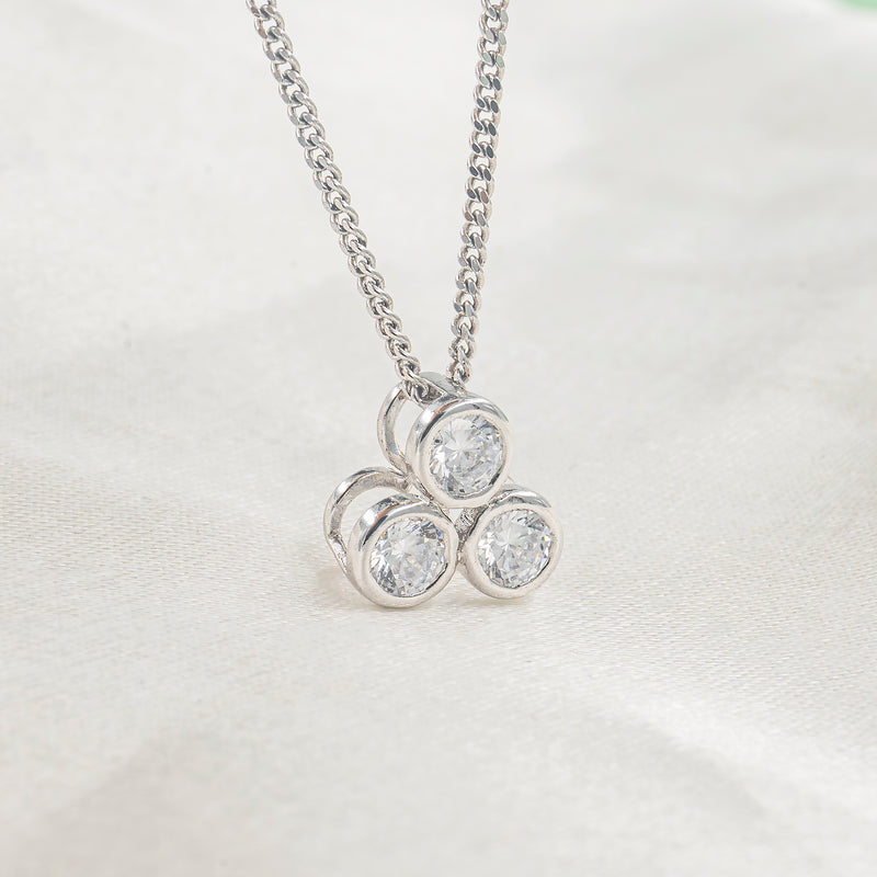 0.50 Carat Three Dots Pendants 14K Rose Gold
