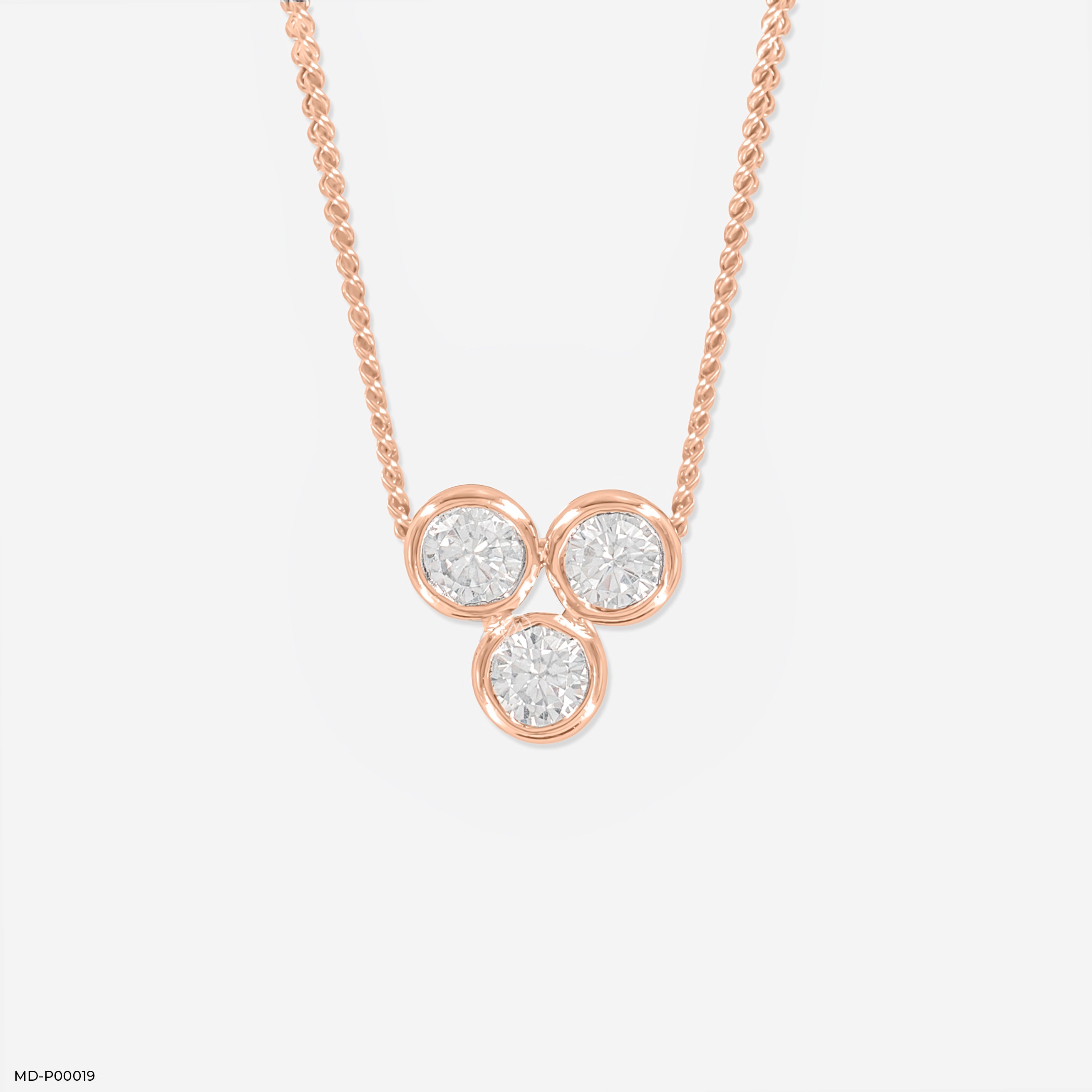0.50 Carat Three Dots Pendants 14K Rose Gold
