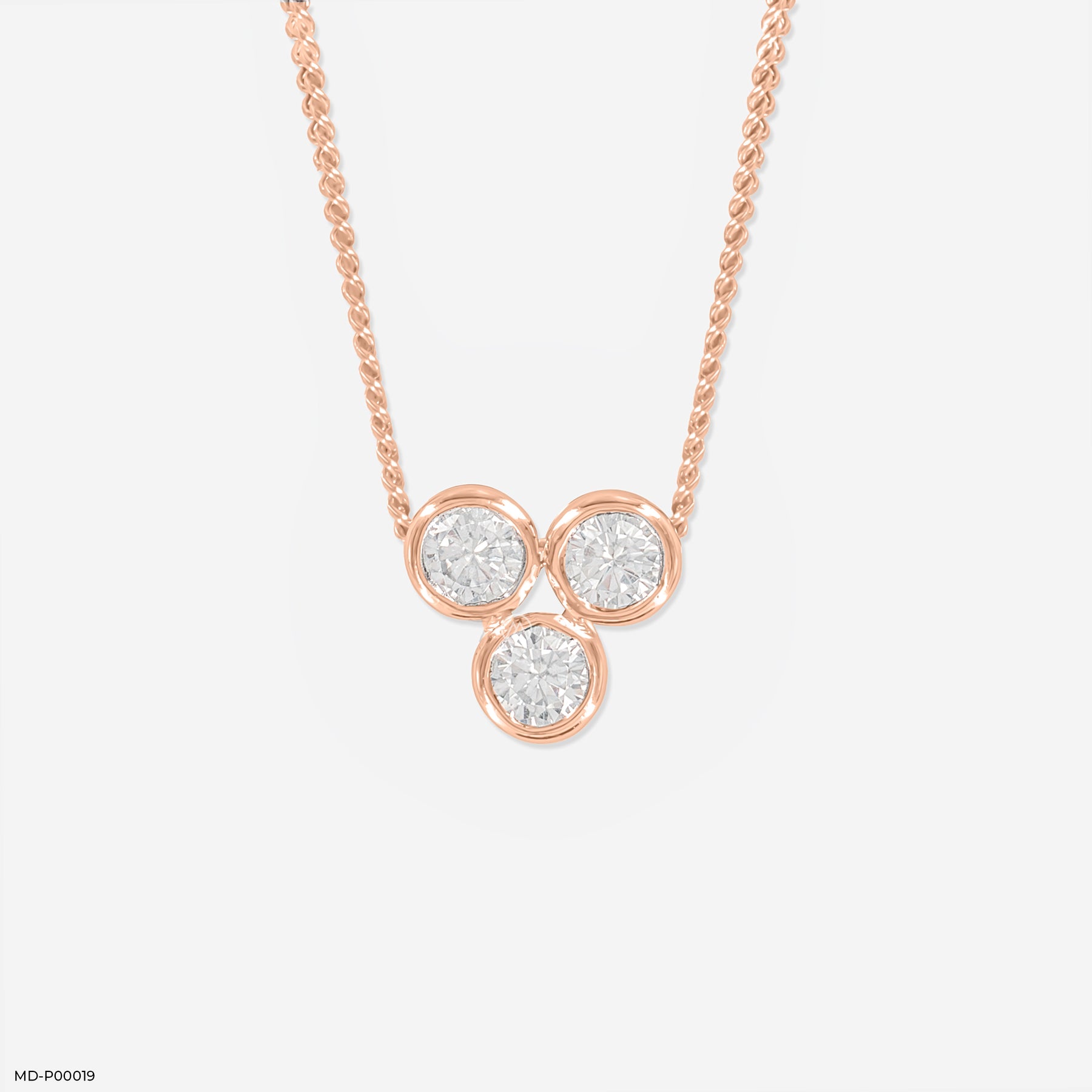 0.50 Carat Three Dots Pendants 9K Yellow Gold