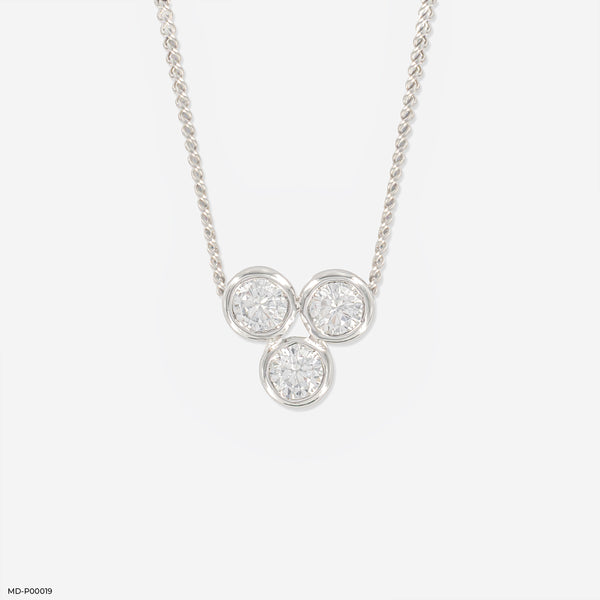0.50 Carat Three Dots Pendants 14K White Gold