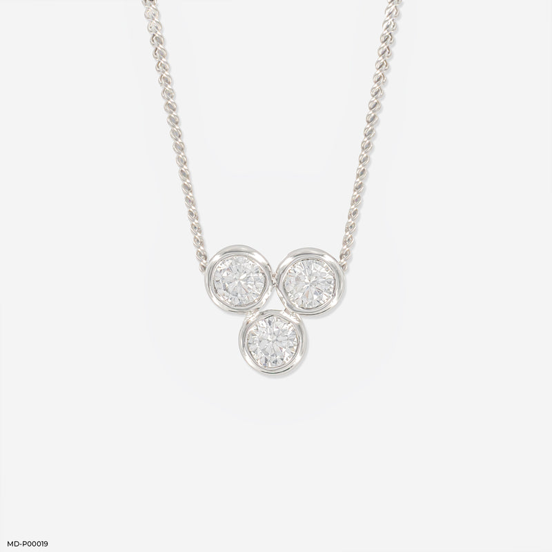 0.50 Carat Three Dots Pendants 14K Rose Gold