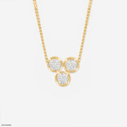 0.50 Carat Three Dots Pendants 14K Yellow Gold