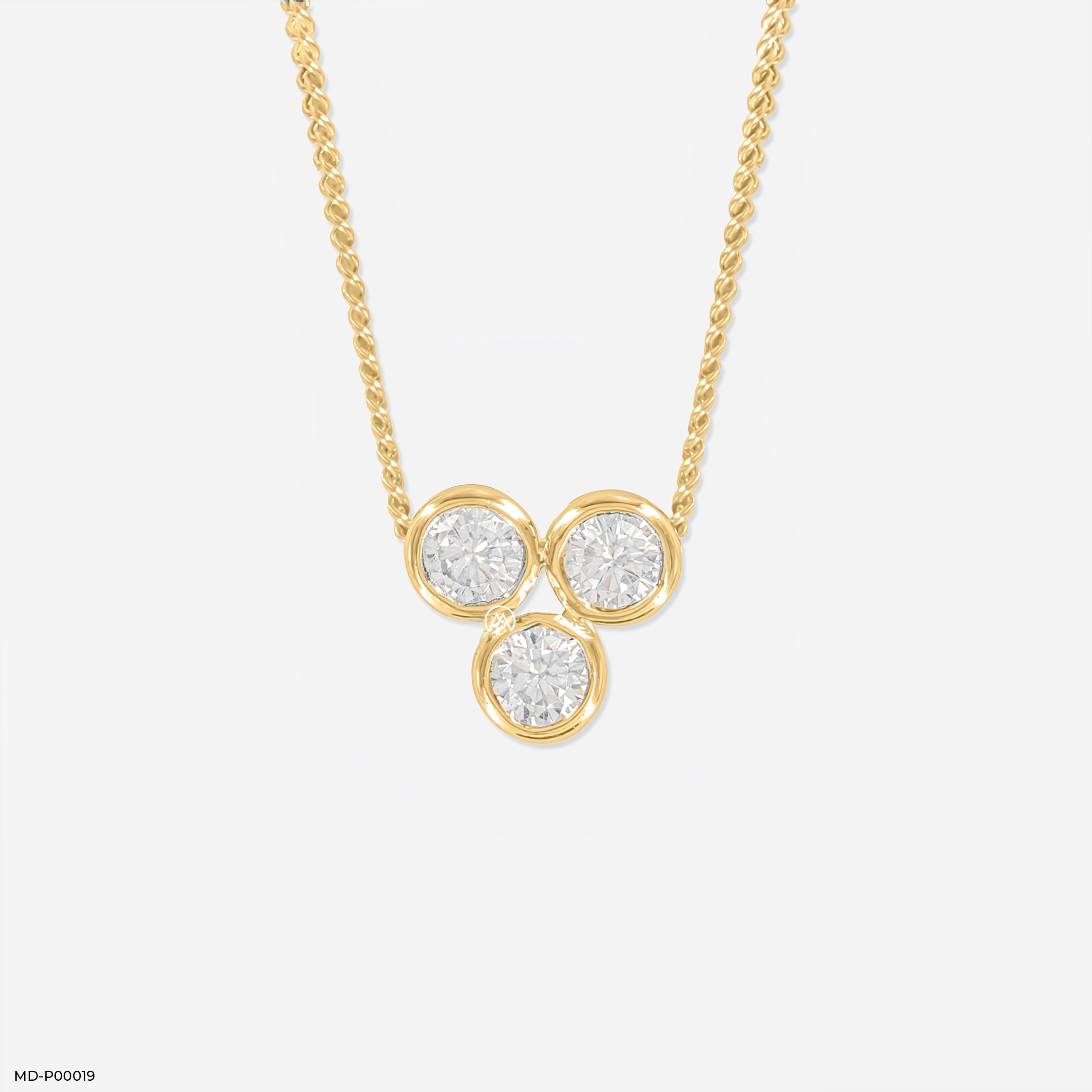 0.50 Carat Three Dots Pendants Platinum 950
