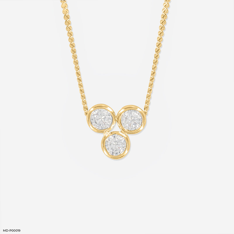 0.50 Carat Three Dots Pendants 14K Rose Gold