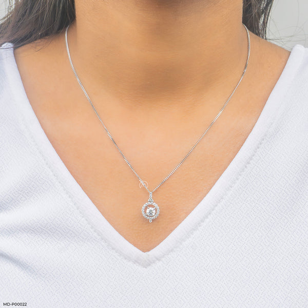 0.75 Carat Diamond Compass pendants 14K White Gold