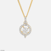 0.75 Carat Diamond Compass pendants 14K Yellow Gold