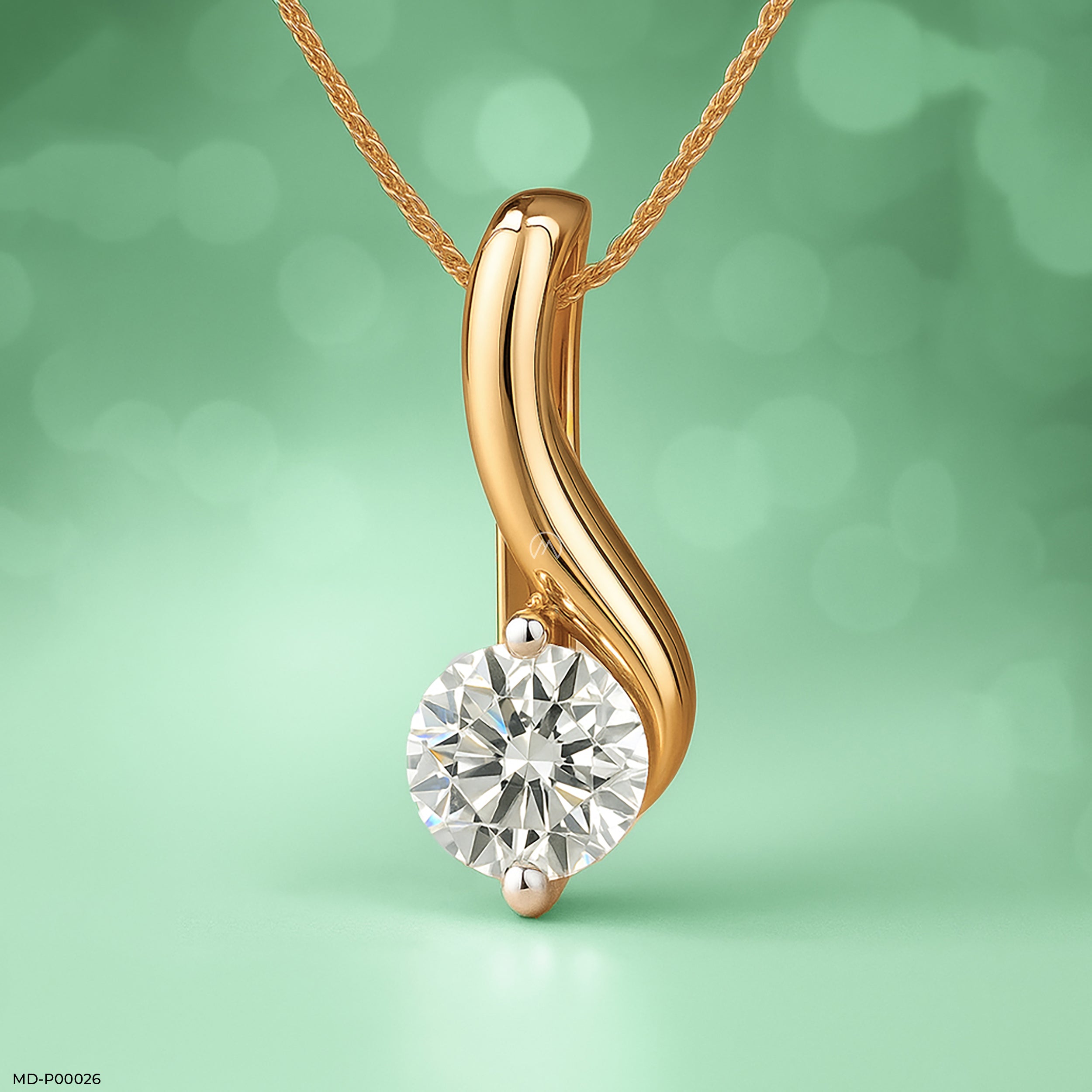 1 Carat Soft Twist pendants 9K Rose Gold