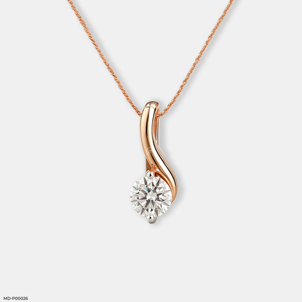 1 Carat Soft Twist pendants 14K Rose Gold