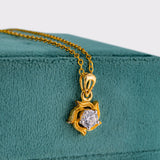 Twisted Petal Solitaire Pendant 14K Rose Gold