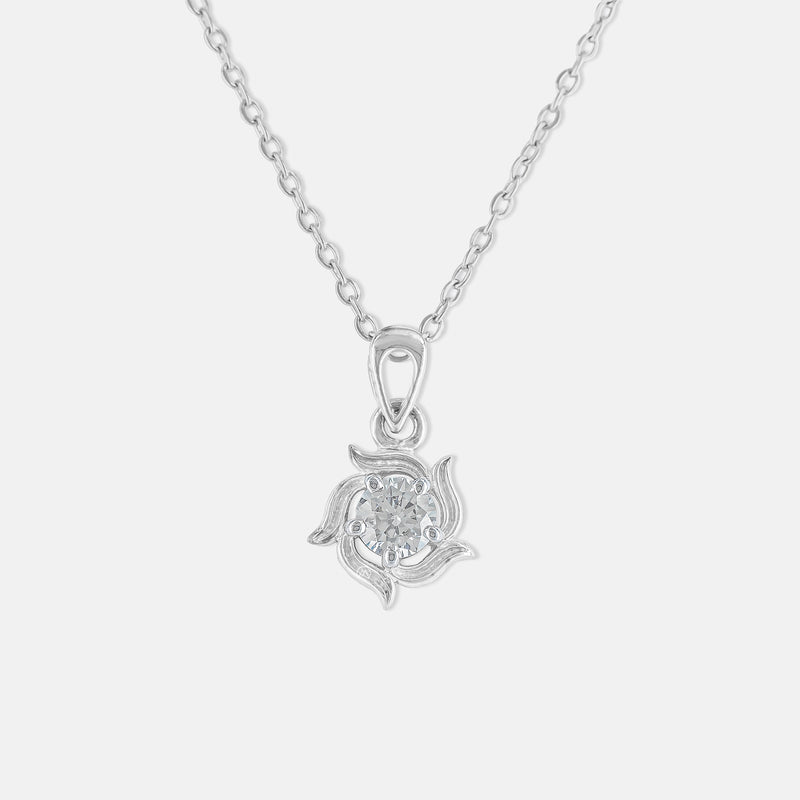 Twisted Petal Solitaire Pendant 14K Rose Gold