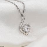 0.50 Carat Swan Heart Pendants  9K Yellow Gold