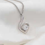 0.50 Carat Swan Heart Pendants 14K Yellow Gold