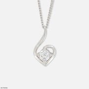 0.50 Carat Swan Heart Pendants Platinum 950