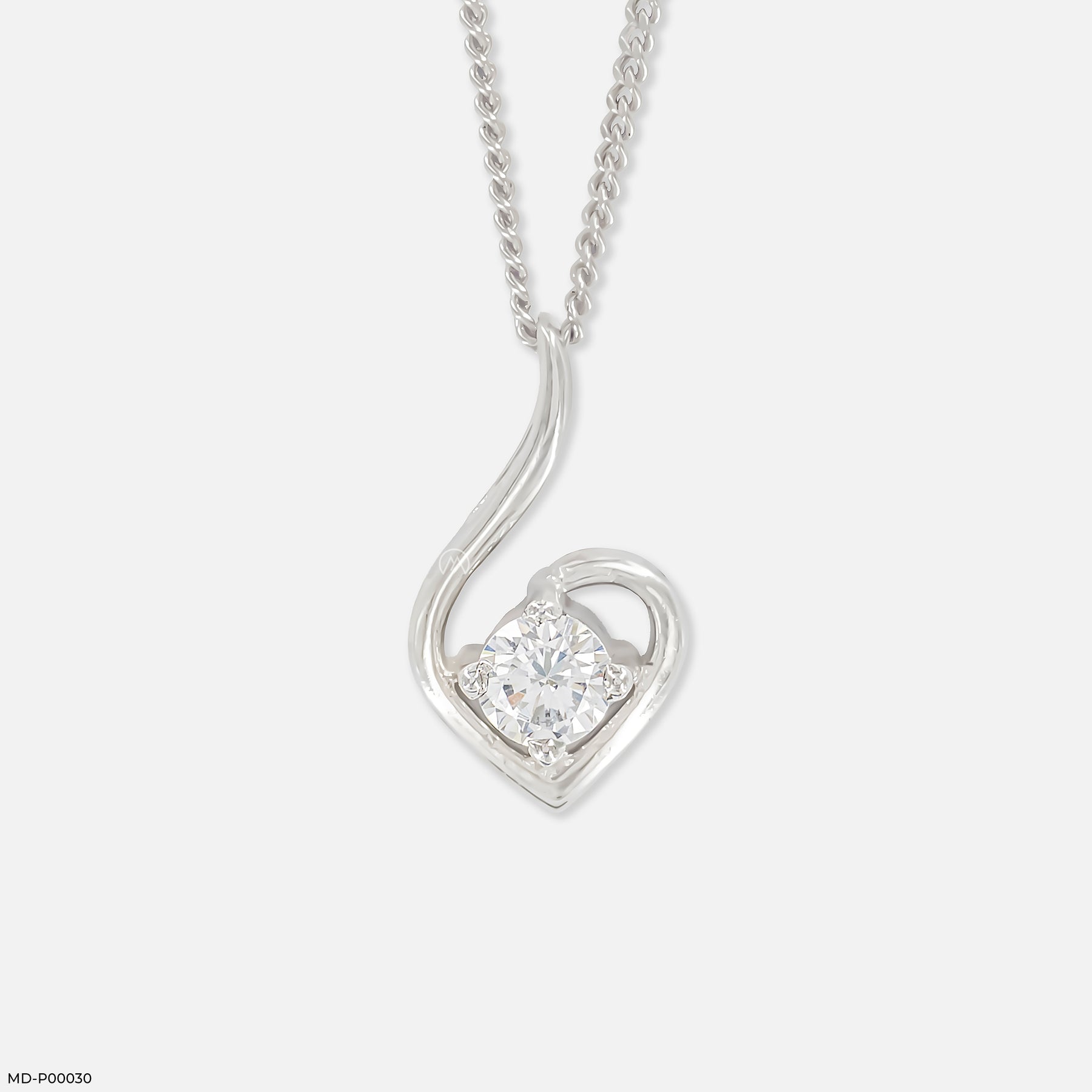 0.50 Carat Swan Heart Pendants  9K Yellow Gold
