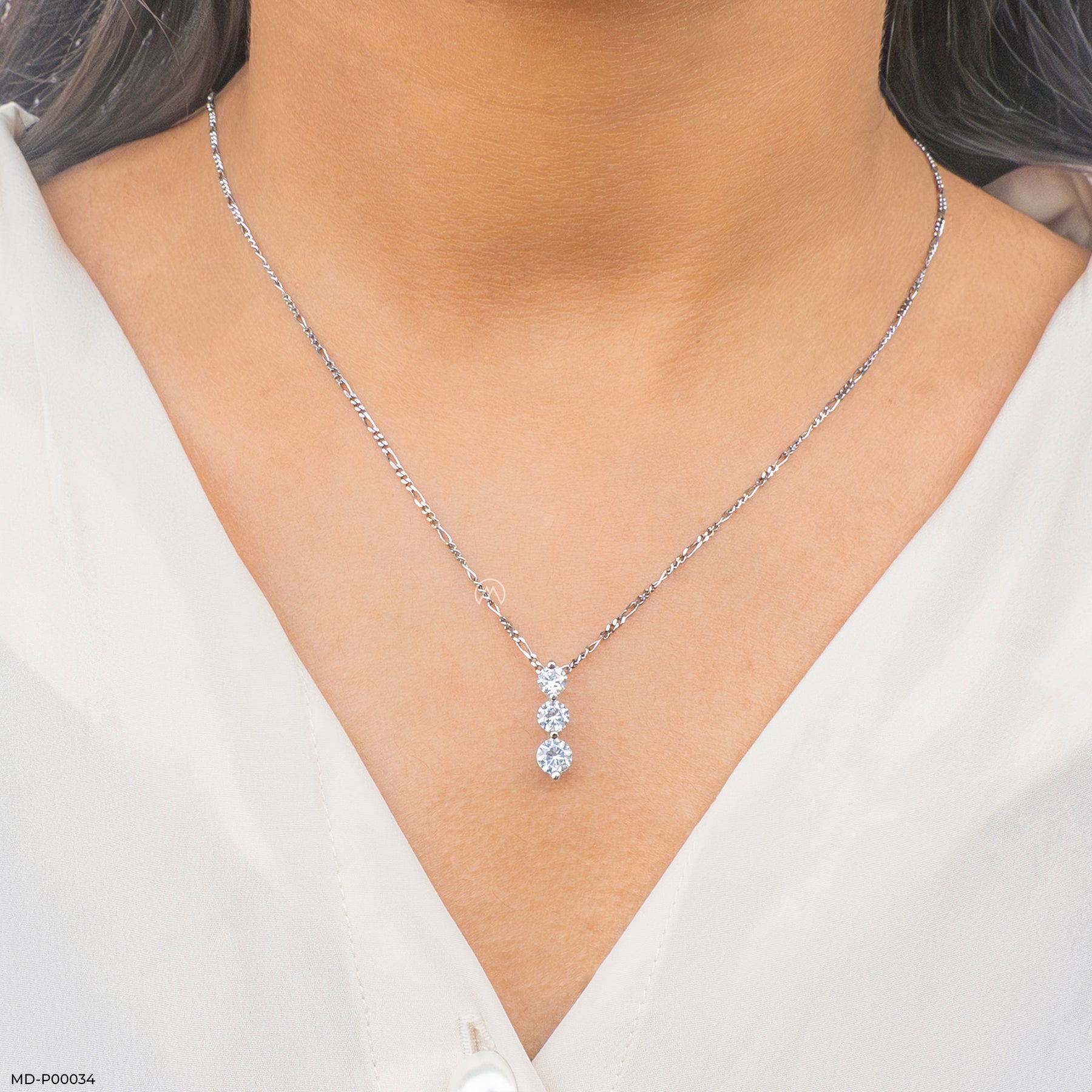1 Carat Triple Delight Pendants 9K White Gold