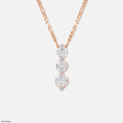 1 Carat Triple Delight Pendants 14K Rose Gold
