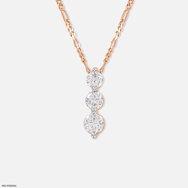 1 Carat Triple Delight Pendants 14K Rose Gold