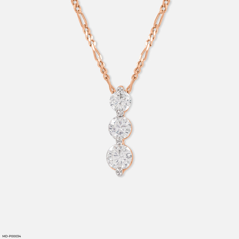 1 Carat Triple Delight Pendants 14K Yellow Gold