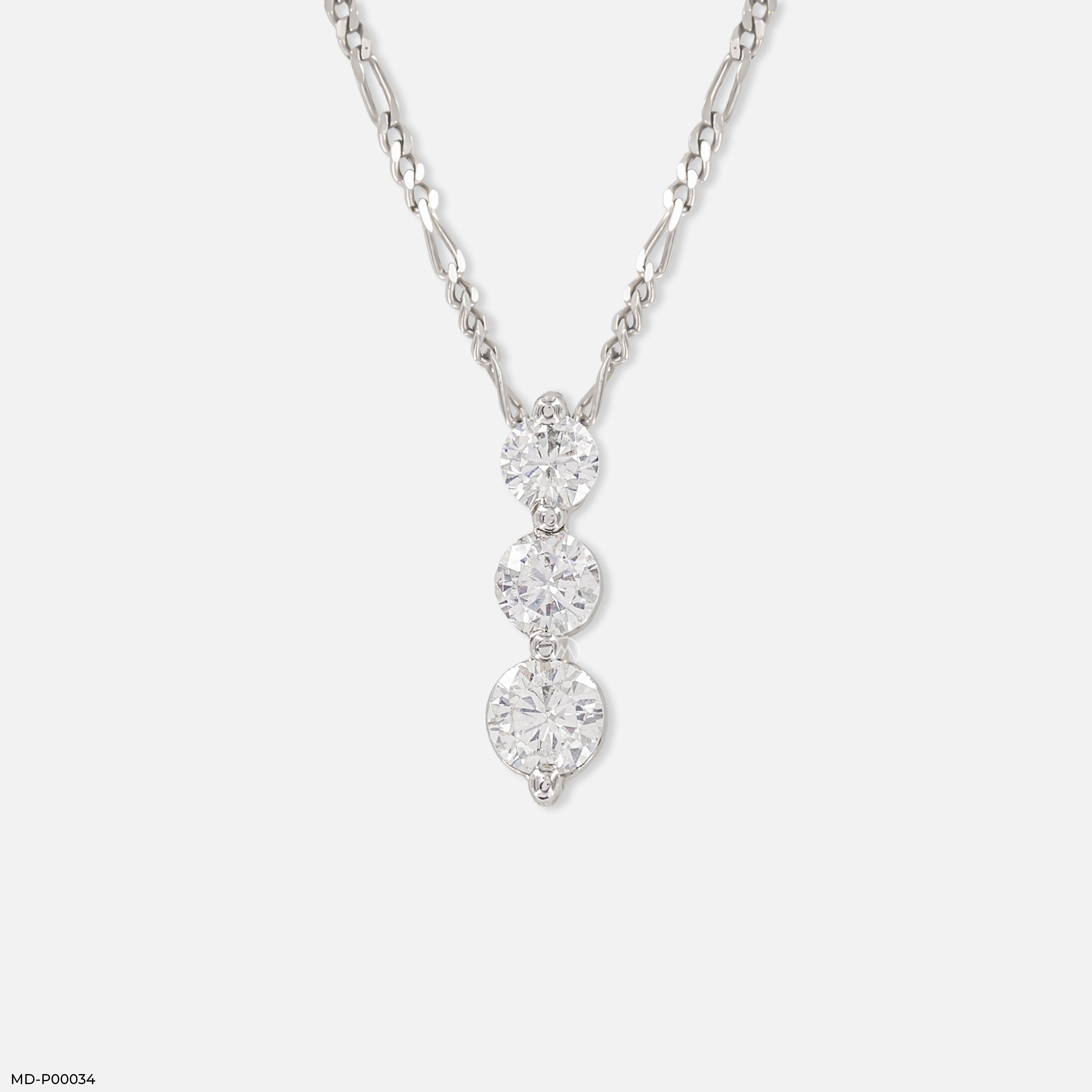 1 Carat Triple Delight Pendants 9K White Gold