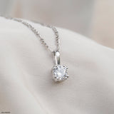 0.50 Carat Classic Claw Pendants 14K White Gold