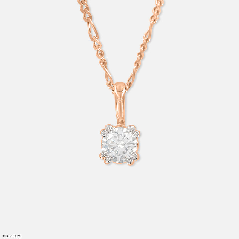 0.50 Carat Classic Claw Pendants 14K White Gold