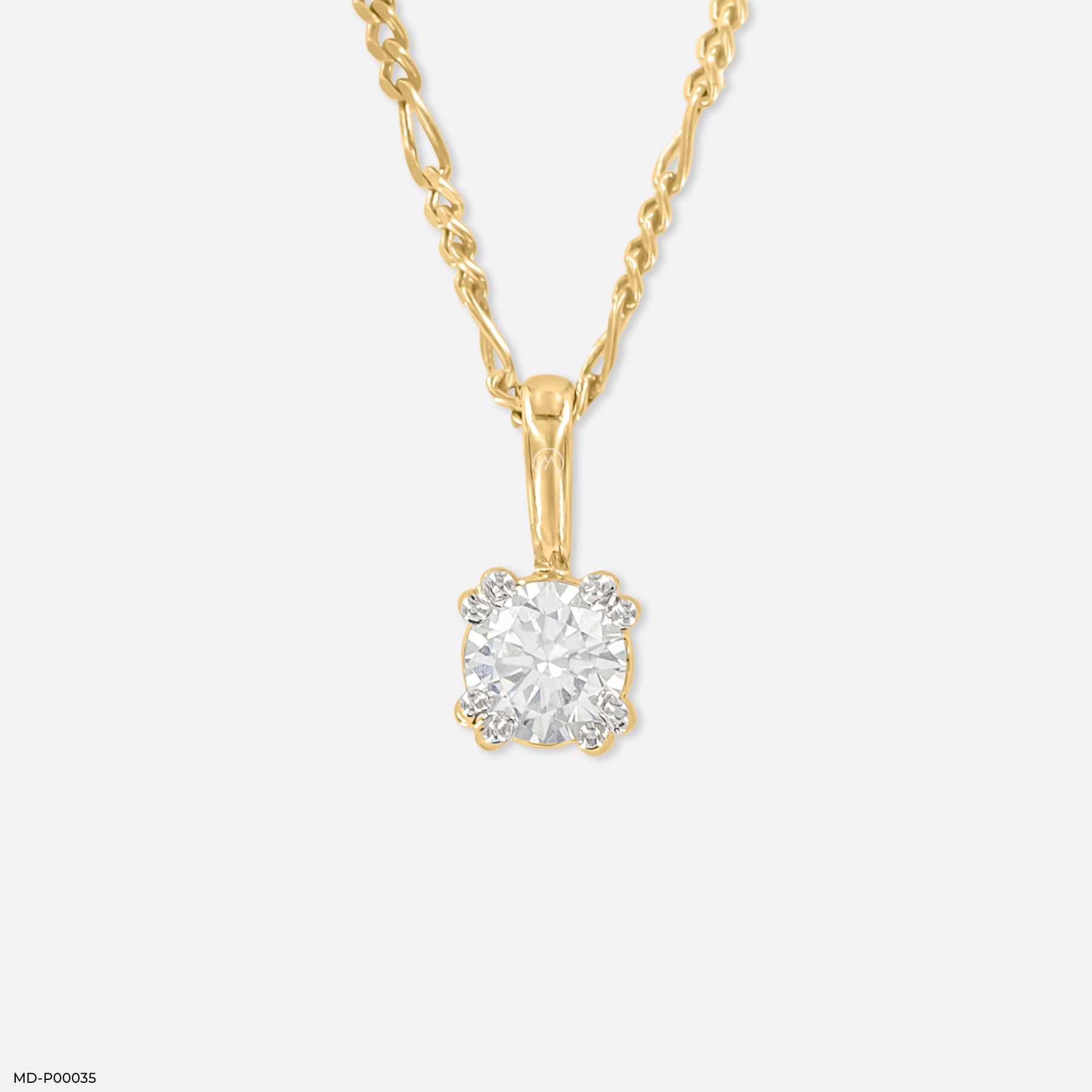 0.50 Carat Classic Claw Pendants 14K Yellow Gold