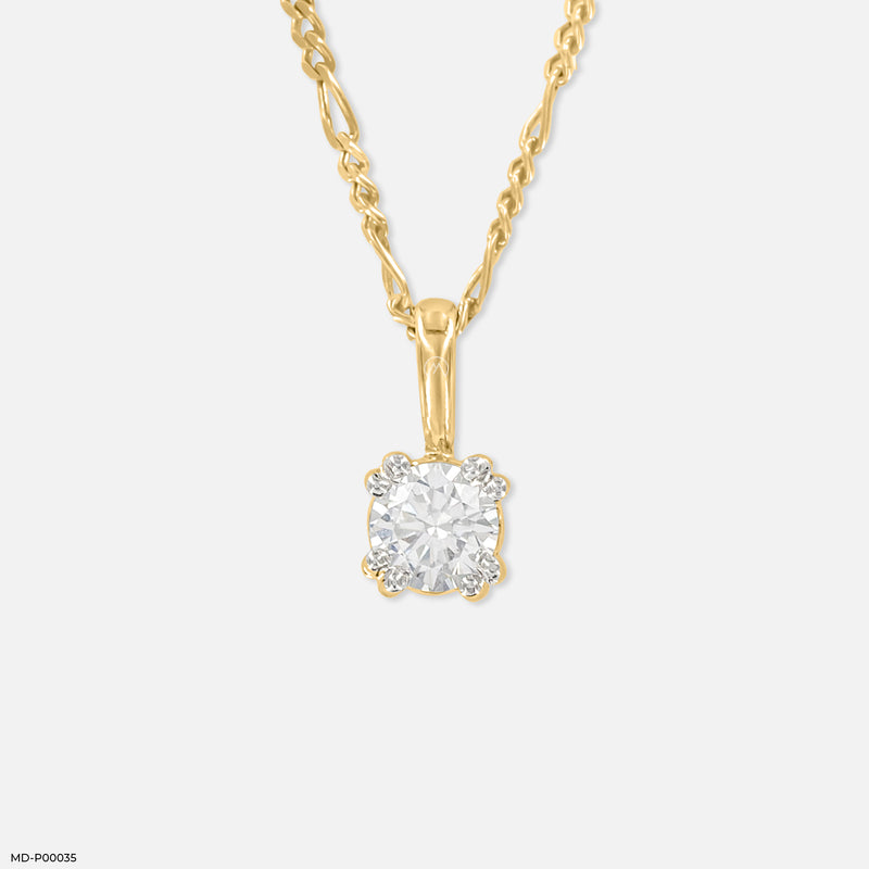 0.50 Carat Classic Claw Pendants 14K White Gold