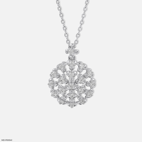 Diamond Cluster Medallion Pendant Platinum 950