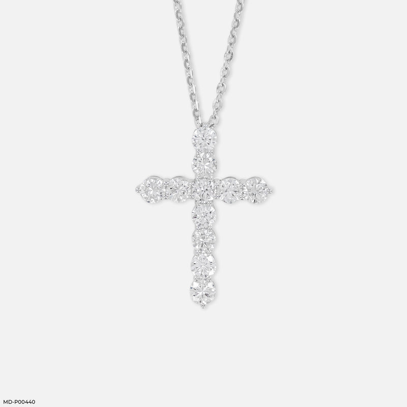 Eternal Diamond Cross Pendant 14K Rose Gold