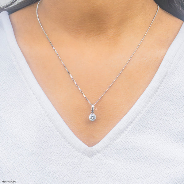 0.75 Carat Brilliant Orb  pendant 14K White Gold