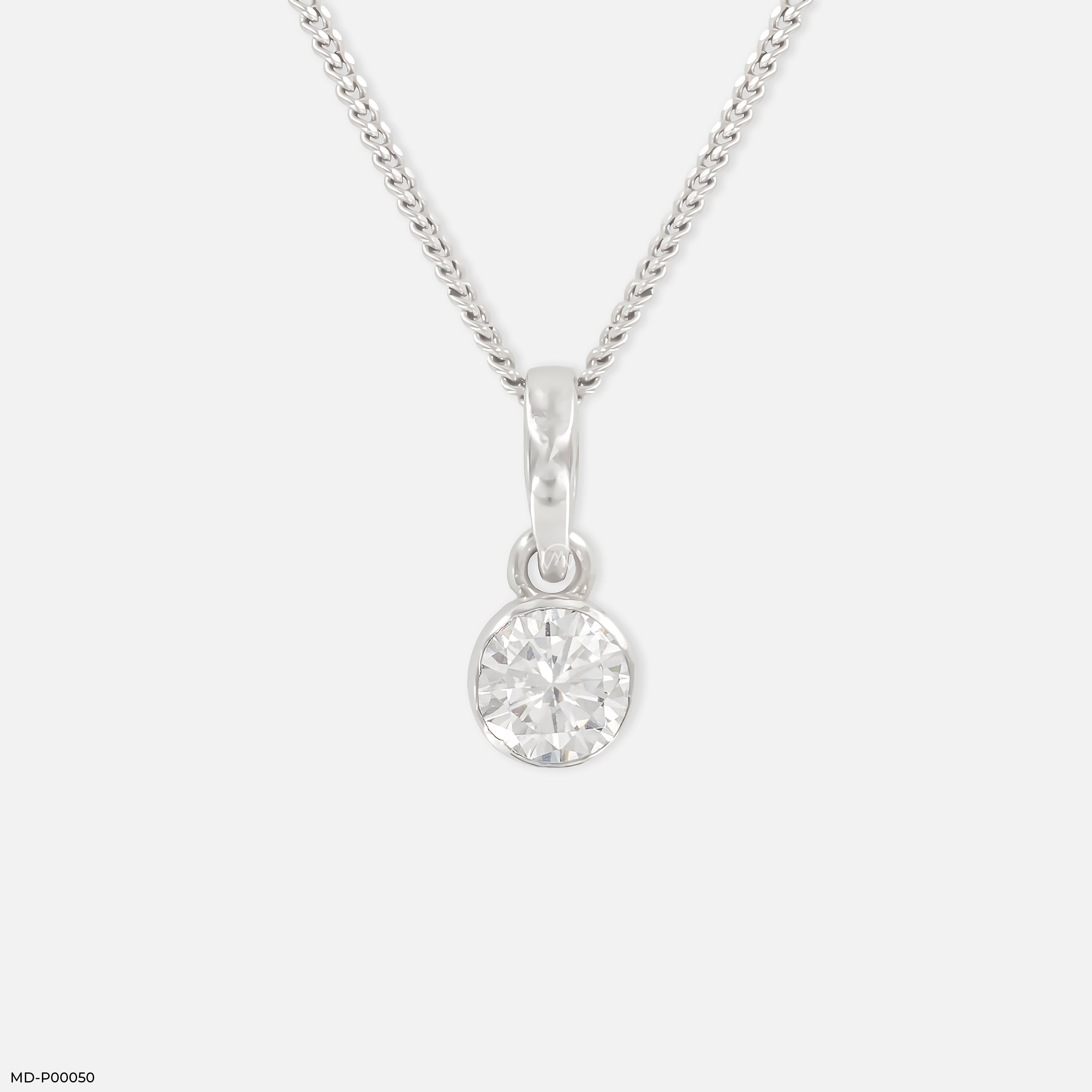 0.75 Carat Brilliant Orb  pendant 14K White Gold