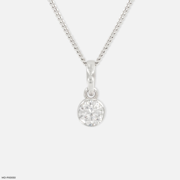 0.75 Carat Brilliant Orb  pendant 14K White Gold