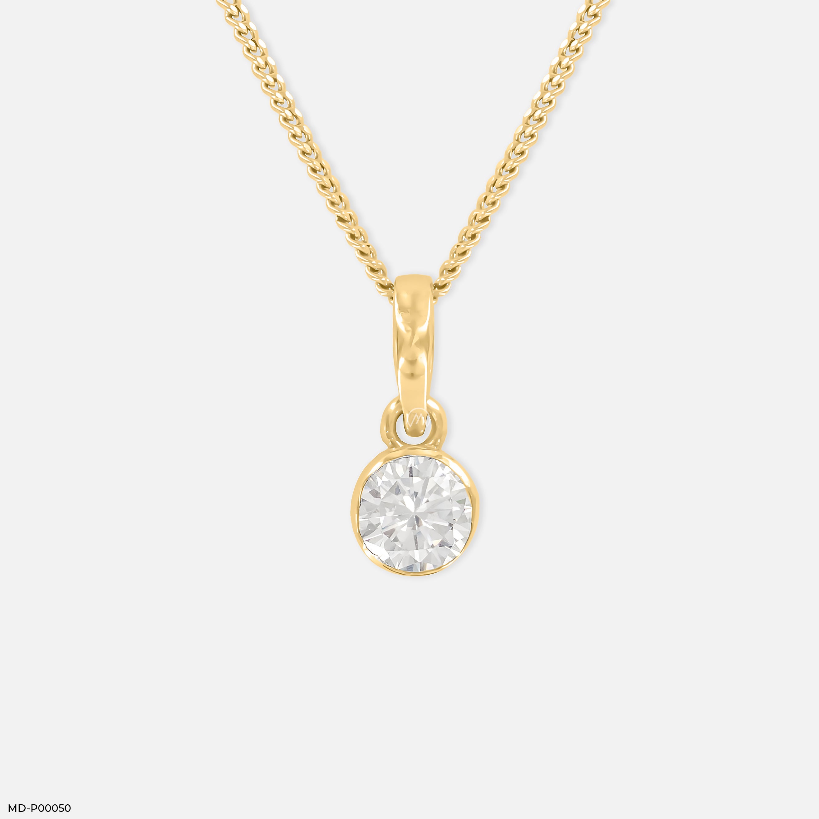 0.75 Carat Brilliant Orb  pendant 14K Yellow Gold