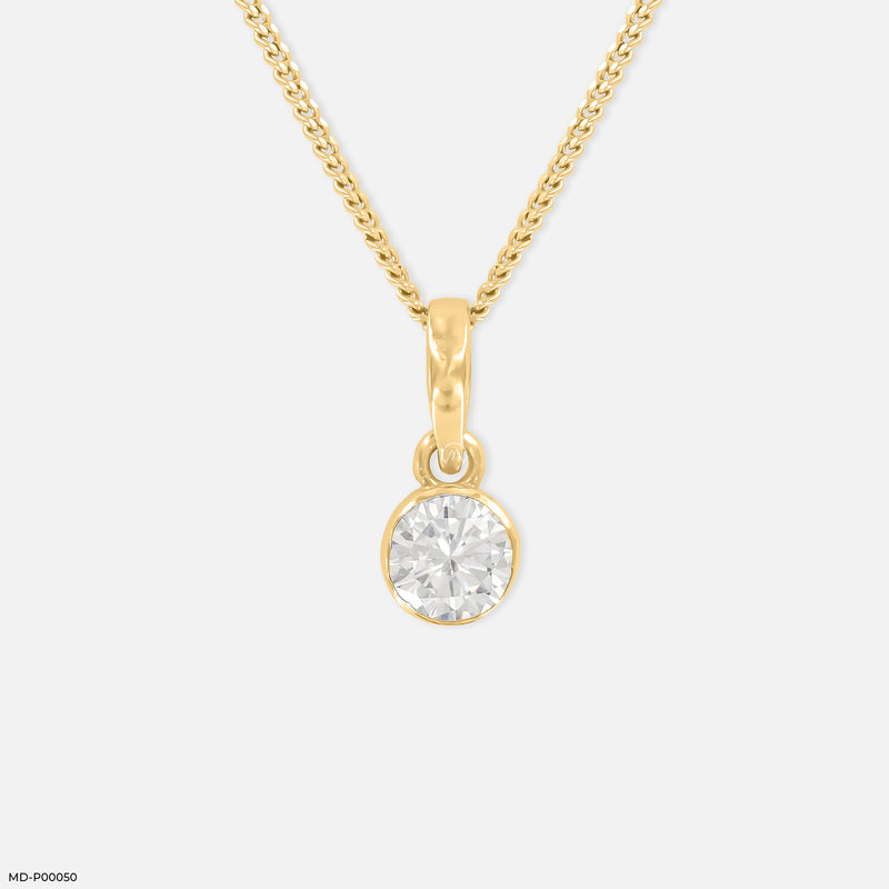 0.75 Carat Brilliant Orb  pendant 14K Yellow Gold